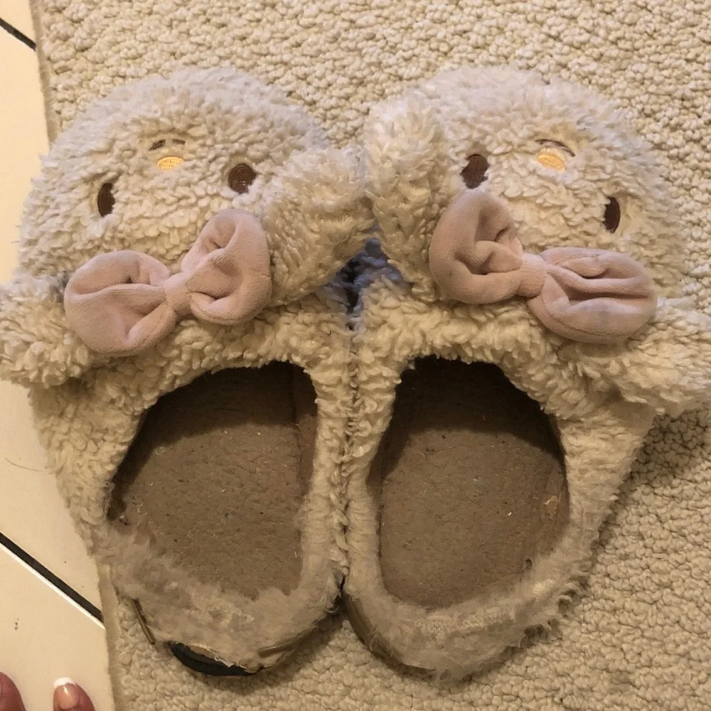 Worn house slippers